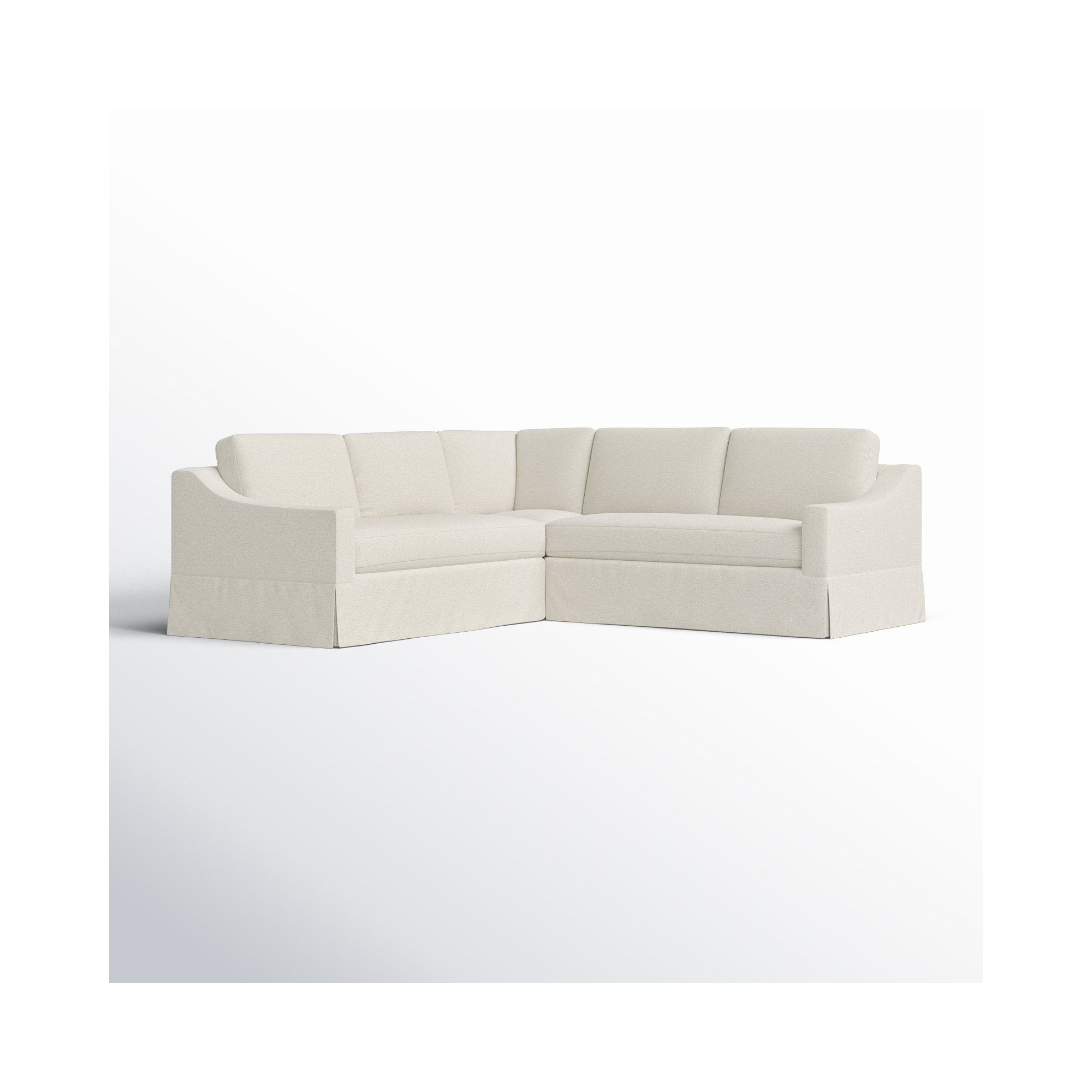 Cranbrook Upholstered L-Sectional, Nomad Snow Crypton® Chenille