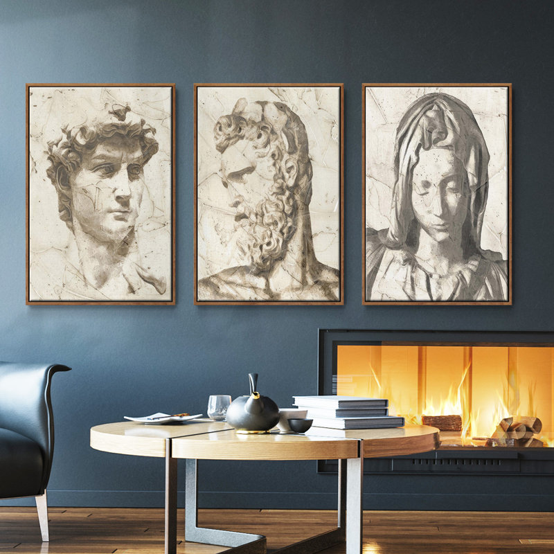 " Classical Study I " 3 - Pieces, Walnut, 27" H x 54" W