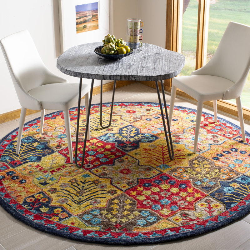 Tapis en laine touffeté à la main Poulin, Rond 9 pi