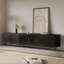 Meuble télé Mid-Century moderne, porte coulissante, entièrement assemblé-114660535-114660534
