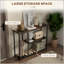 Console de 39 po, canapé moderne avec 2 tablettes de rangement, structure en acier, table d'entrée étroite pour le couloir