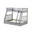 Lit superposé simple / double avec rangement - gris, convertible en 2 lits, système de lattes, faisant face à droite, garde-corps complet, garde-corps en bois de pin gris, tiroirs,-917518331