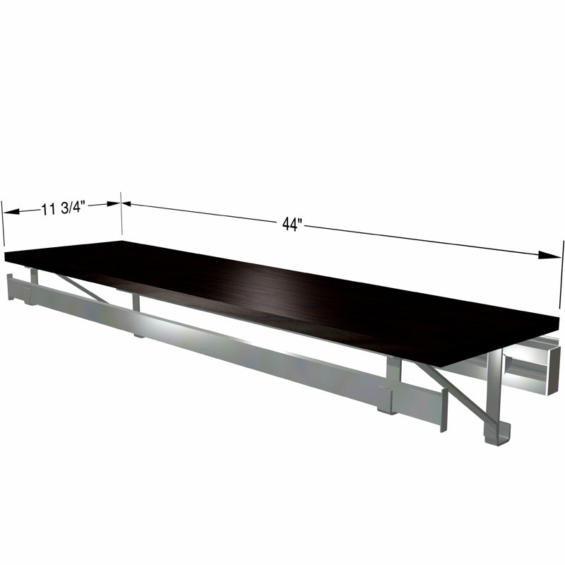 Système de rangement à tablette simple, Espresso, H 8,5 po x l 44 po x P 11,75 po