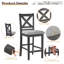Tabouret de bar et de comptoir revêtu de tissu en bois massif avec repose-pieds Fabiola-1345269175