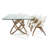 Safana Glass Top Solid Wood Base Dining Table