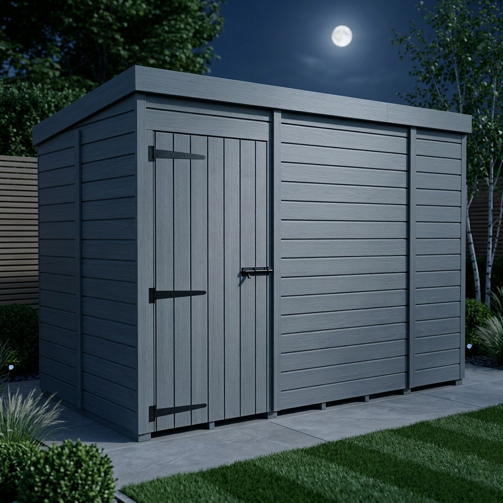 Total Sheds 5ft x 9ft Composite Pent Garden Shed - Single Door - No Windows - EPDM Rubber Roof - UK Manufactured