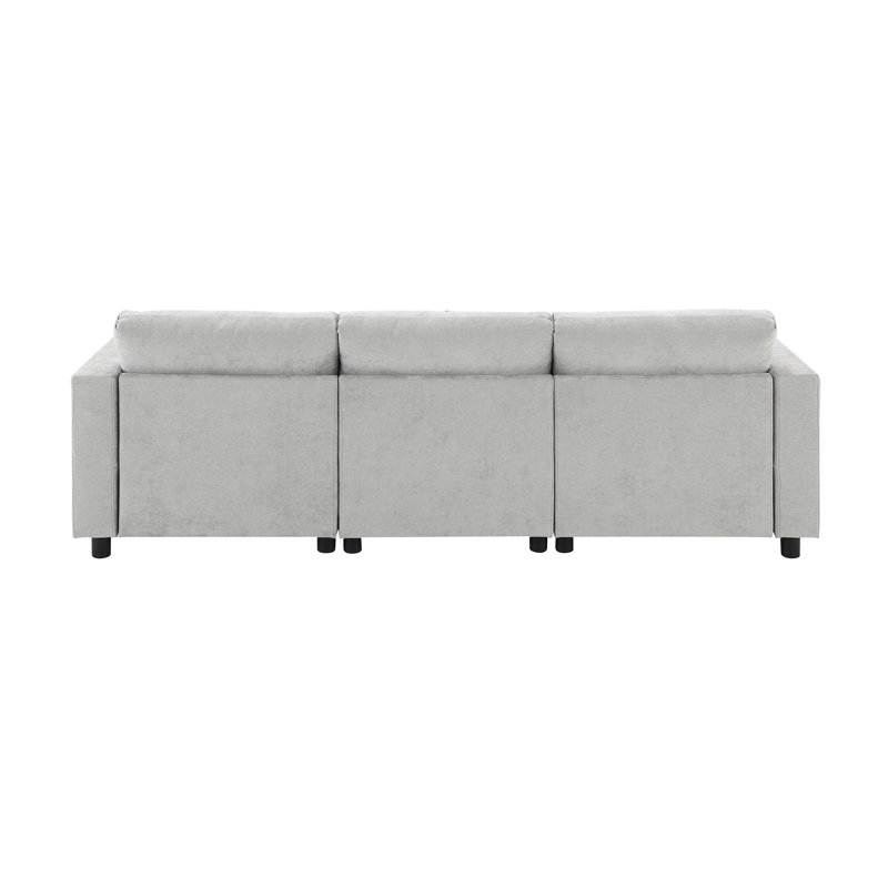 Canapé modulaire 86,5 po Chenille, Gris moyen