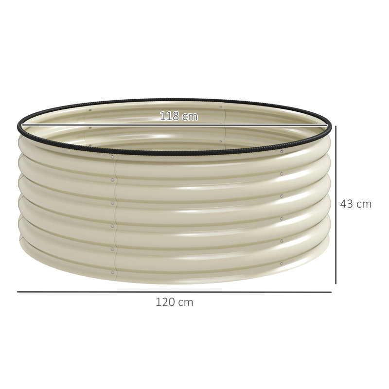 Metal Raised Garden Bed, Cream Whtie