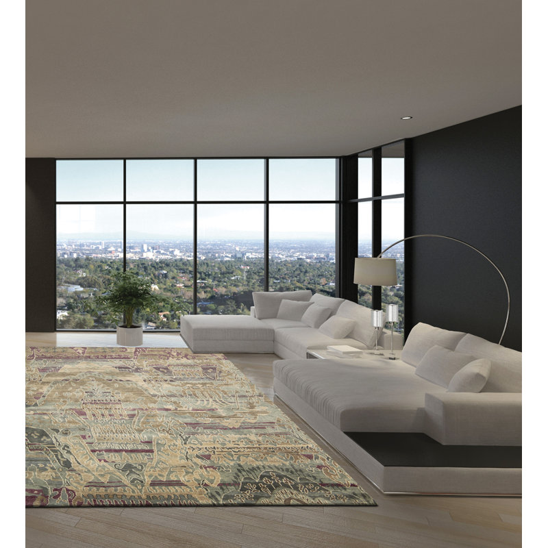Rudgeway Wool Ikat Indoor Rug, Rectangle 5'6" x 8'
