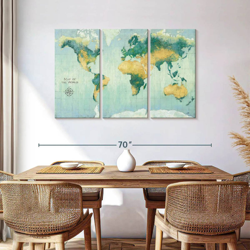 Aliaz Earth Map, 36" H x 57" W