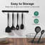 Ensemble de 6 ustensiles de cuisine en silicone noir, compatibles avec les poêles antiadhésives, non toxiques et lavables au lave-vaisselle.
