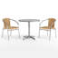 Ensemble de table ronde intérieure / extérieure en aluminium 31,5 po avec 2 chaises en rotin DuJuan-24678267-95054459