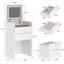 Coiffeuse 3 en 1 avec miroir rabattable et banc confortable