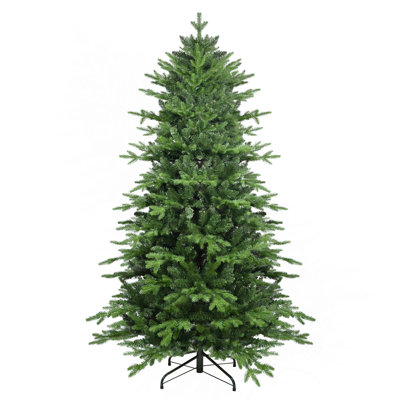 Green PVC+PE Full & Lush Hinged Christmas Tree With Metal Stand