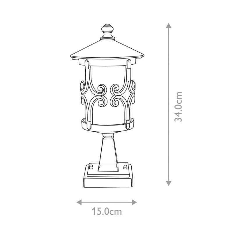 Flor Black Metal Pier Mount Light