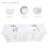 84" White Bathroom Vanity With Engineered Marble Top And Double Sinks