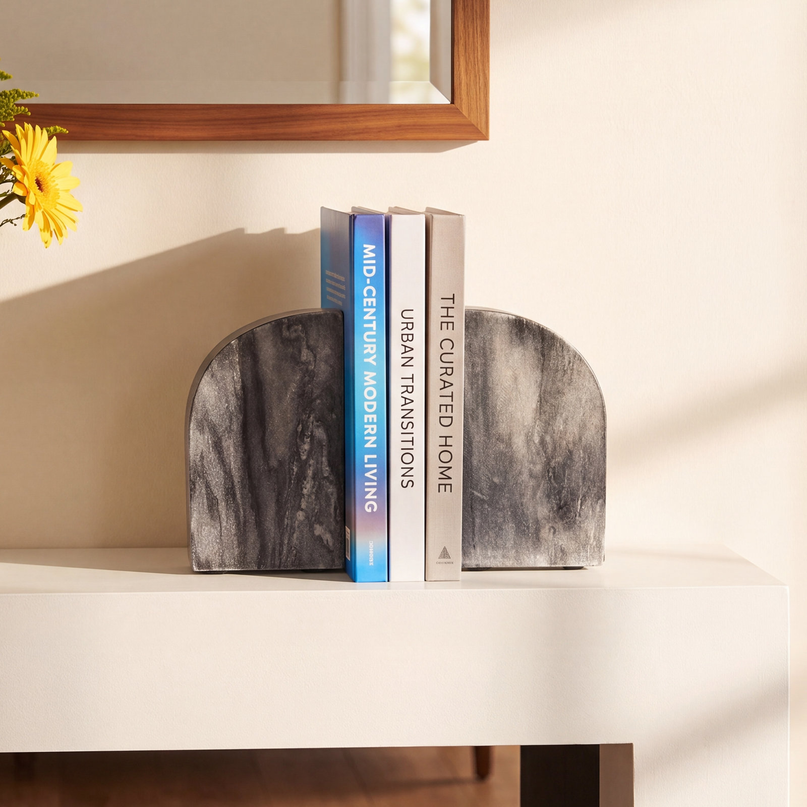 Matheson Marble Bookends, Black