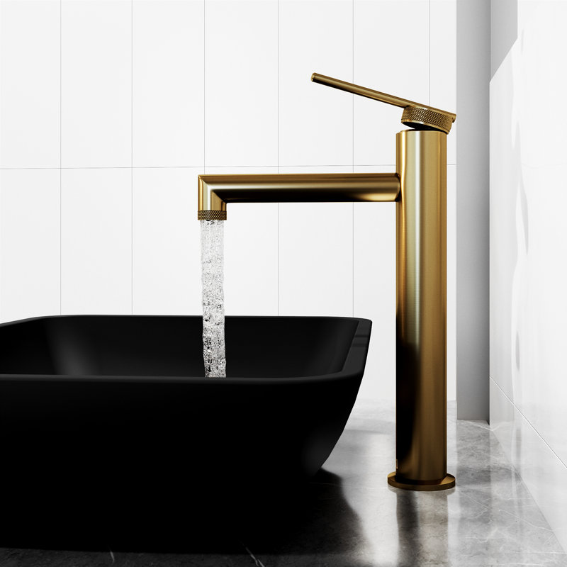 Sterling 11" H Single Handle Vessel Sink Bathroom Faucet, Matte Brushed Gold