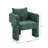 Modern 3-Leg Chenille Accent Chair With Ergonomic Arms & Removable Pillow, Plush Small Space Armchair, Single Sofa Chair For Living Room, Bedroom, Dining Room And Office, Dark Green-1321925074