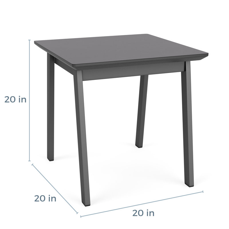 Table de bout en métal Newport, Argent, HPL cerise Canyon