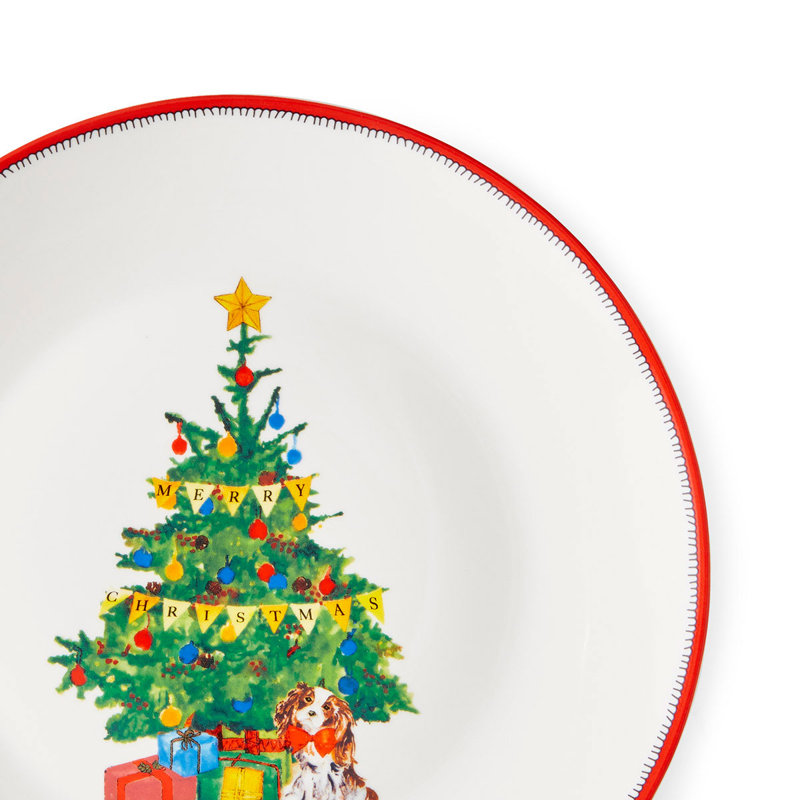 8" Christmas Doodles Plates, Set of 4