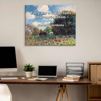 Artsy Quote "Every day is a gift - start unwrapping them." By Beverly Jenkins Gallery Wrapped Canvas