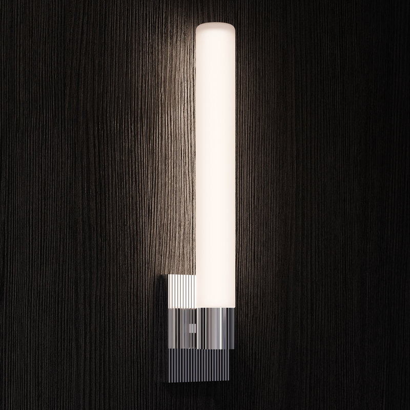 Scepter Solid Brass LED Wallchiere, Polished Chrome, Gray, 3000K