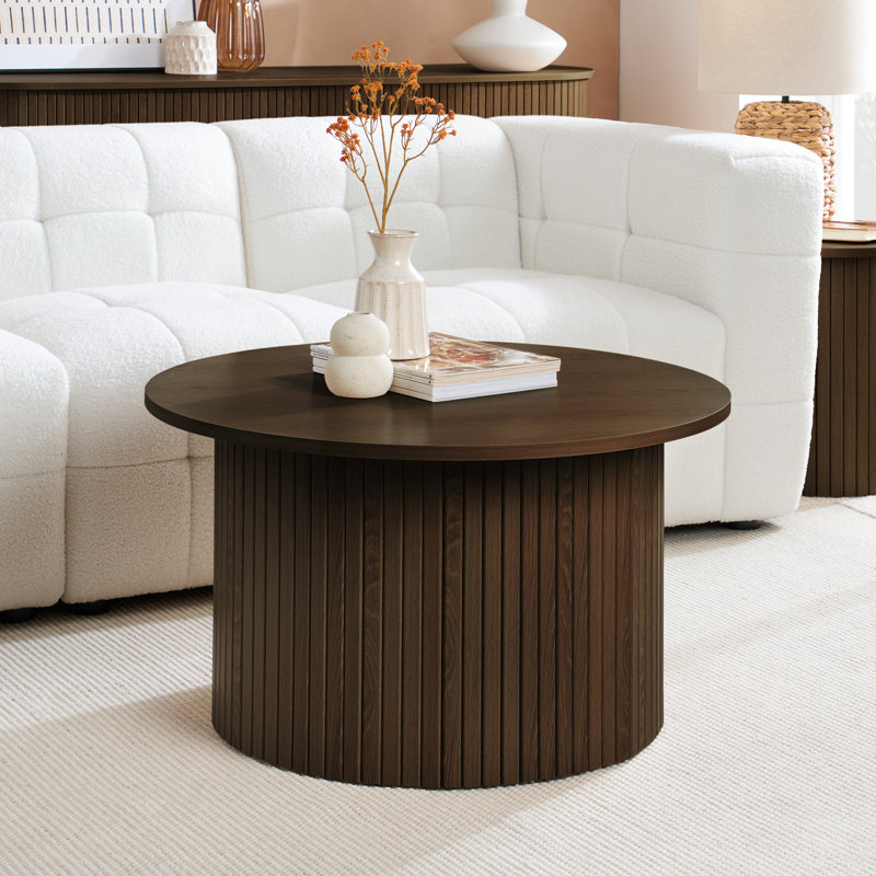 Suire Drum Coffee Table, Walnut