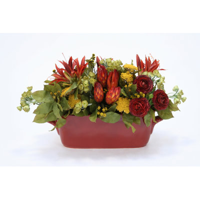 Arrangement floral dans un pot de fleurs