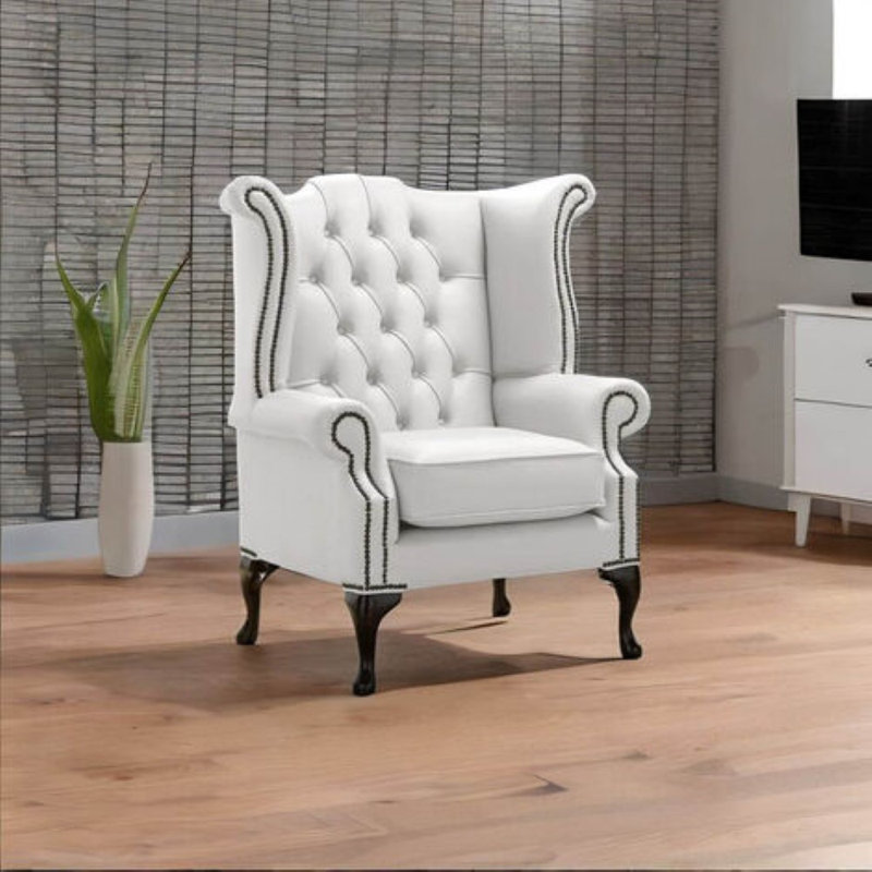 Upholstered Armchair, White