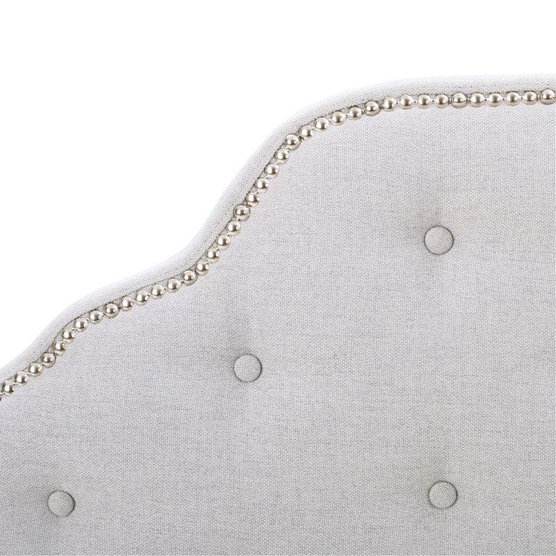 Contemporary Twin Headboard In Grey With Chic Button Tufting And Nailhead Accents Upholstered Sized Gorgeous Diamond Stitch