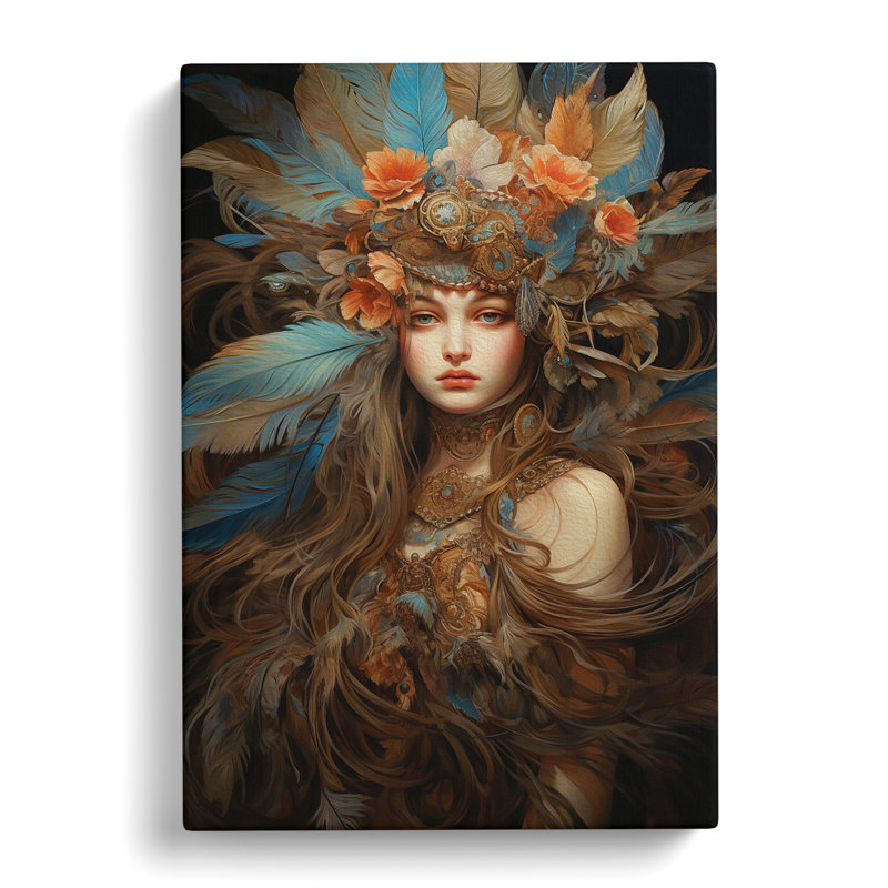 Feather Renaissance - Wrapped Canvas Print, 76cm H x 50cm W x 3cm D