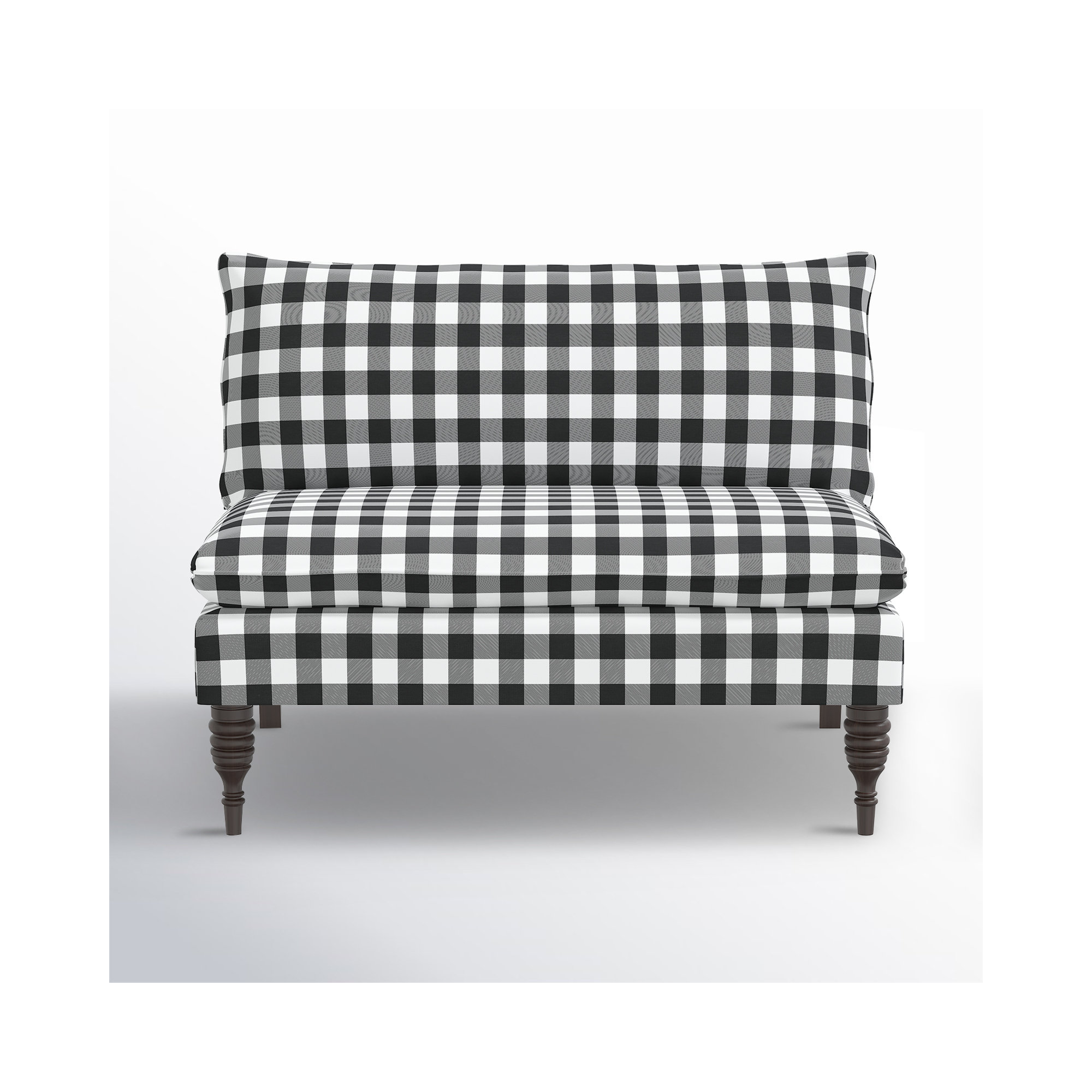 Cecelia 47'' Upholstered Loveseat, Classic Gingham Black
