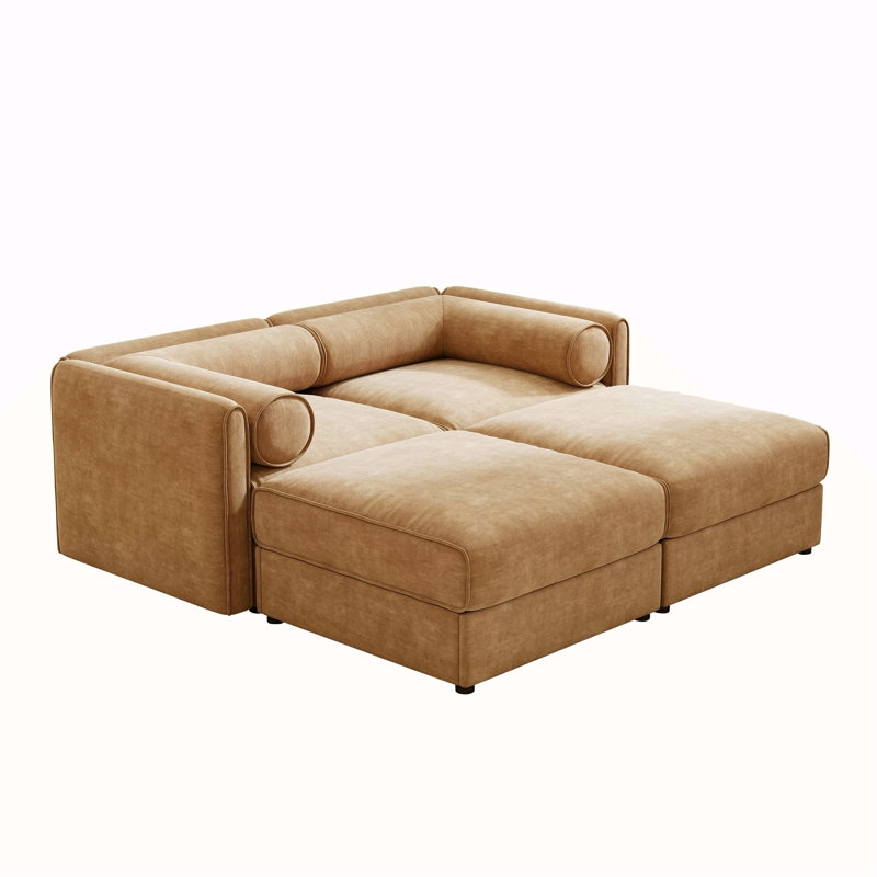Élégant canapé en chenille 2 places avec 2 sièges de rangement, dossier cylindrique et accoudoirs, causeuse en tissu moderne avec espace de rangement caché