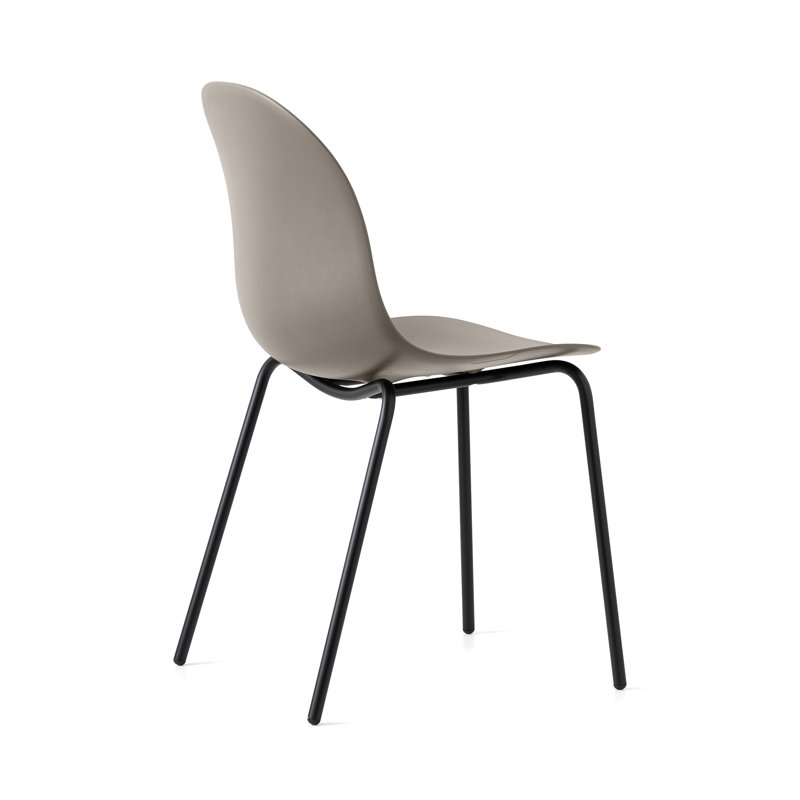 Academy Armless Chair with Metal Frame, Taupe/Black