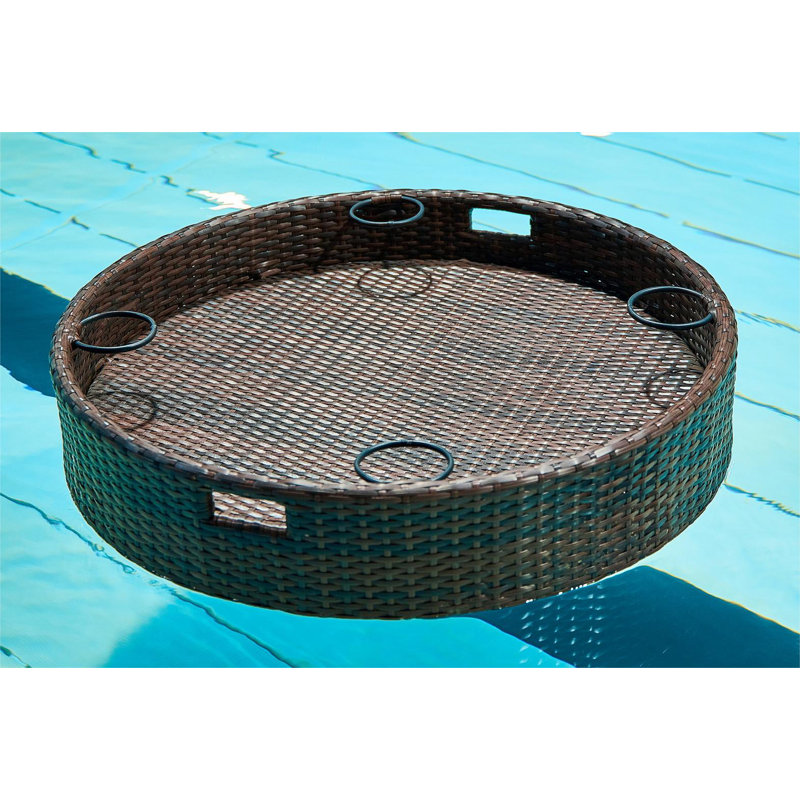 Hubhalsun Large Size Floating Tray, Round Serving Tray for Swimming Pool Floats, for Sandbars, Spas, and Parties, Pool Serving Drinks, Brunch