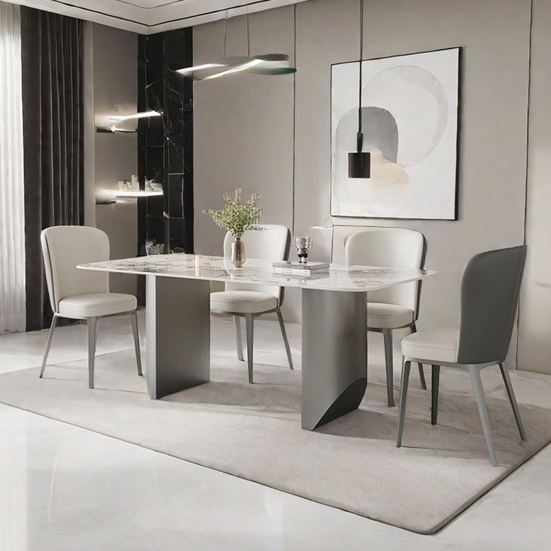 Italian style household simple dining table sets, 29.53"H x 70.87"L x 35.43"W