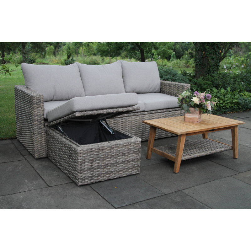 Genesis 3 Piece Rattan Sectional Seating Group with Cushions