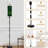  68.5" Standing Floor Lamp Seamless golden elements deep green Fabric print Art deco style Dimmable Metal Pole Lamp with Linen Lampshade LED Bulb Included