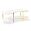 Table basse Sassani - blanc perle / or