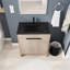 Meuble-lavabo autoportant avec lavabo en céramique et 2 portes d'armoire à fermeture en douceur