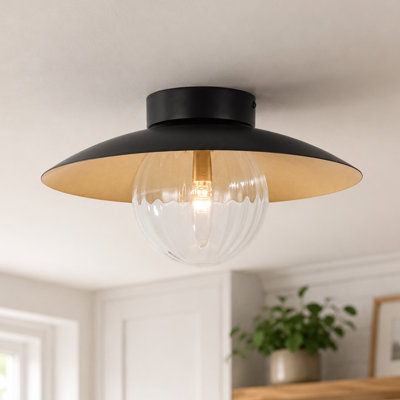 Plafonnier semi-encastré 1 lumière pour couloir Hadley