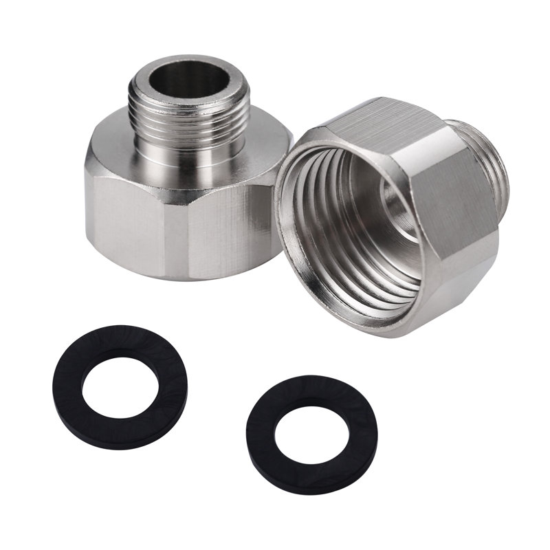 2PCS Brass Pipe Fitting, Water Hose Adapter Faucet Adapter 3/8" NPSM Male Pipe x G1/2" NPSM Female Pipe