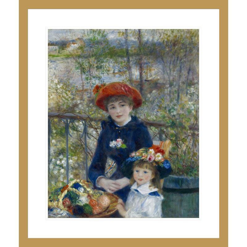Deux soeurs (sur la terrasse) par Pierre-Auguste Renoir, impression giclée encadrée, H 27,75 po x l 23,5 po