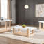 Table basse moderne 1 pièce de style contemporain avec plateau en faux marbre et deux tons au fini naturel et blanc-1732299416