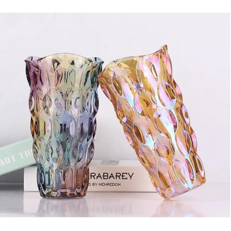 Vase de table en verre Kaitly, Mauve clair
