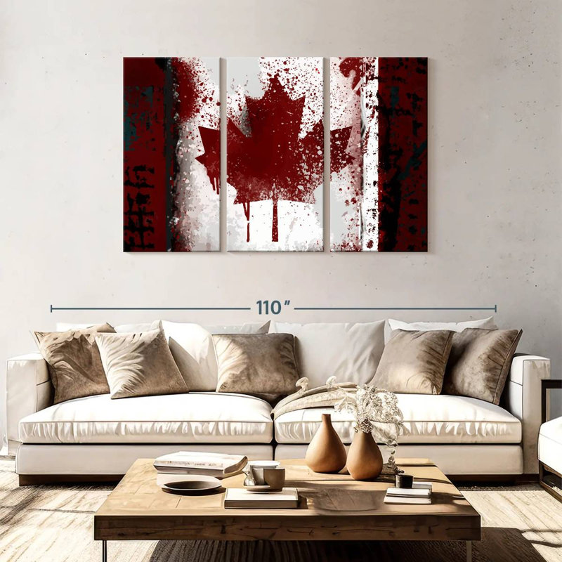 Borges Rustic Canada Flag, 48" H x 74" W