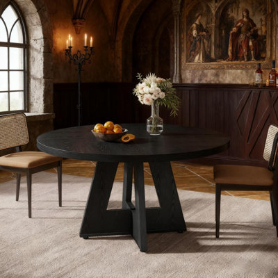 Table de salle à manger ronde en bois de 47 pouces (seulement 1 pièce)