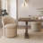 Upholstered Barrel Dining Chairs, Boucle Fabric Swivel Kitchen Chairs, Wingback Side Chairs, Vanity Chairs-543675562