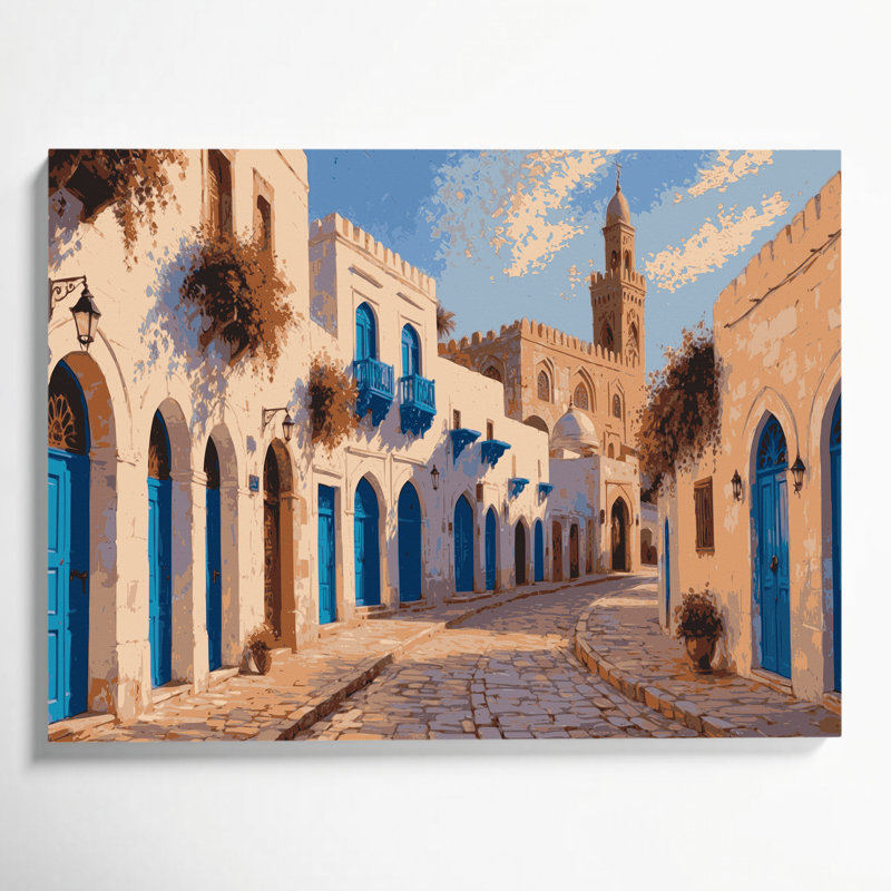 Art urbain sur toile, villes tunisiennes, Tunisie, H 20 po x l 30 po
